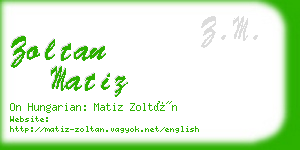 zoltan matiz business card